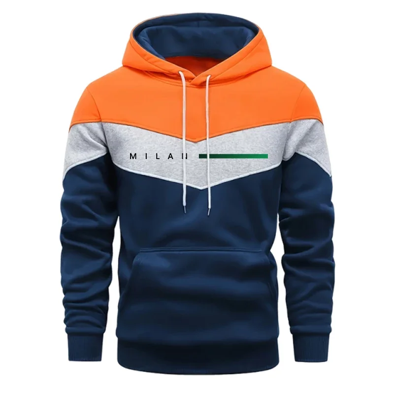 Milan Printed Mens Tracksuit Casual Hooded Sweatshirt 2 Pcs Set Jogging Men's Clothing Outdoors Sports Suit Hot Sales Streetwear 7
