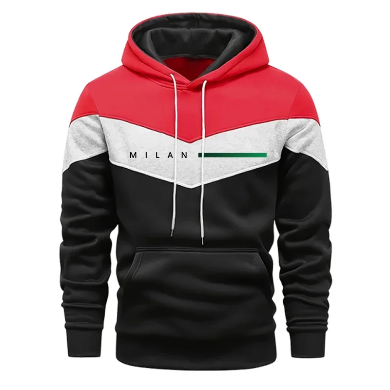 Milan Printed Mens Tracksuit Casual Hooded Sweatshirt 2 Pcs Set Jogging Men's Clothing Outdoors Sports Suit Hot Sales Streetwear 8