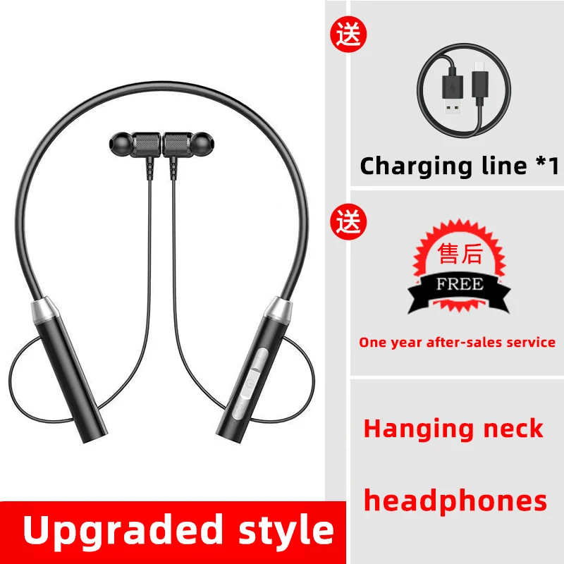 Wireless Bluetooth Earphones Neckband Headphones Gaming Stereo Sports Headset Halter Waterproof Magnetic Earbud with LED Display 2