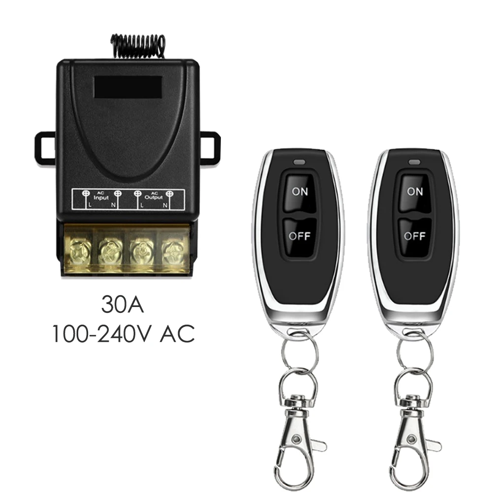 Wireless Remote Switch DIY Device RF433 Remote Control High-power 30A Wide Voltage AC 100-240V