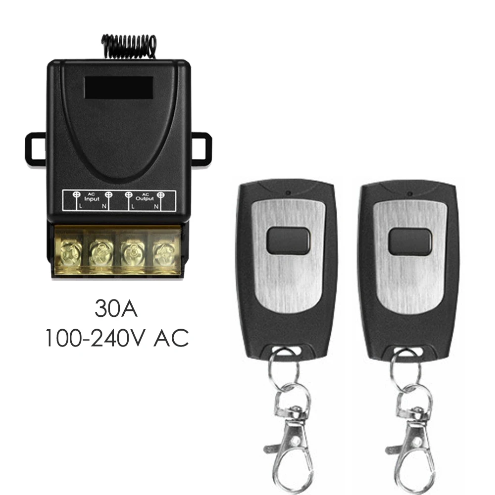 Wireless Remote Switch DIY Device RF433 Remote Control High-power 30A Wide Voltage AC 100-240V 2