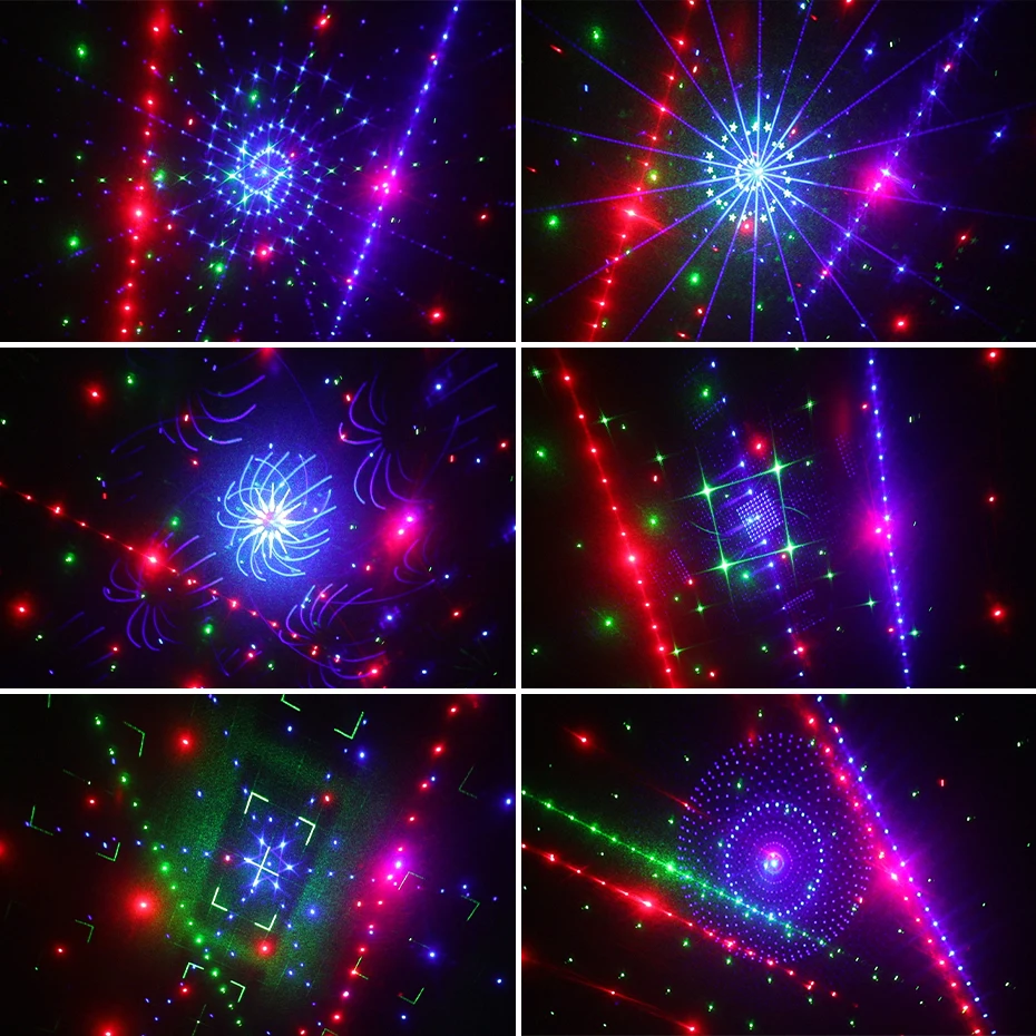 ALIEN 21 Hole RGB Party DJ Disco Beam Patterns Stage Laser Light Projector RGB UV LED Strobe Sound Party Holiday Wedding Lamp 5