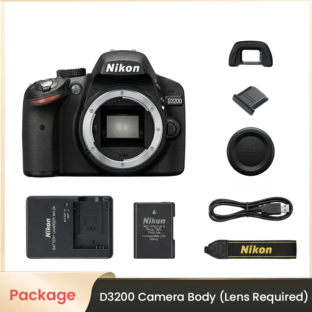 Nikon D3200 DSLR Camera 24.2MP CMOS Digital SLR Body Optional 18-55mm Lens Included
