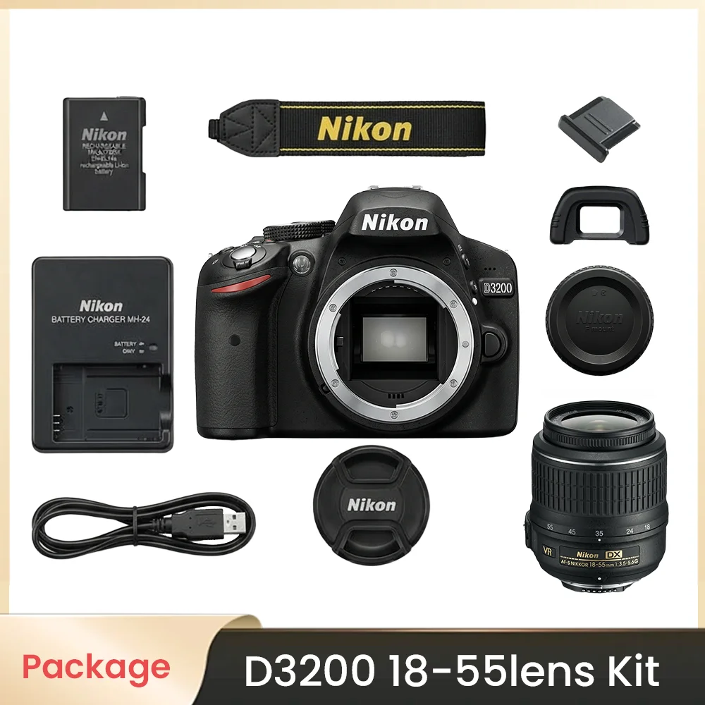 Nikon D3200 DSLR Camera 24.2MP CMOS Digital SLR Body Optional 18-55mm Lens Included 2
