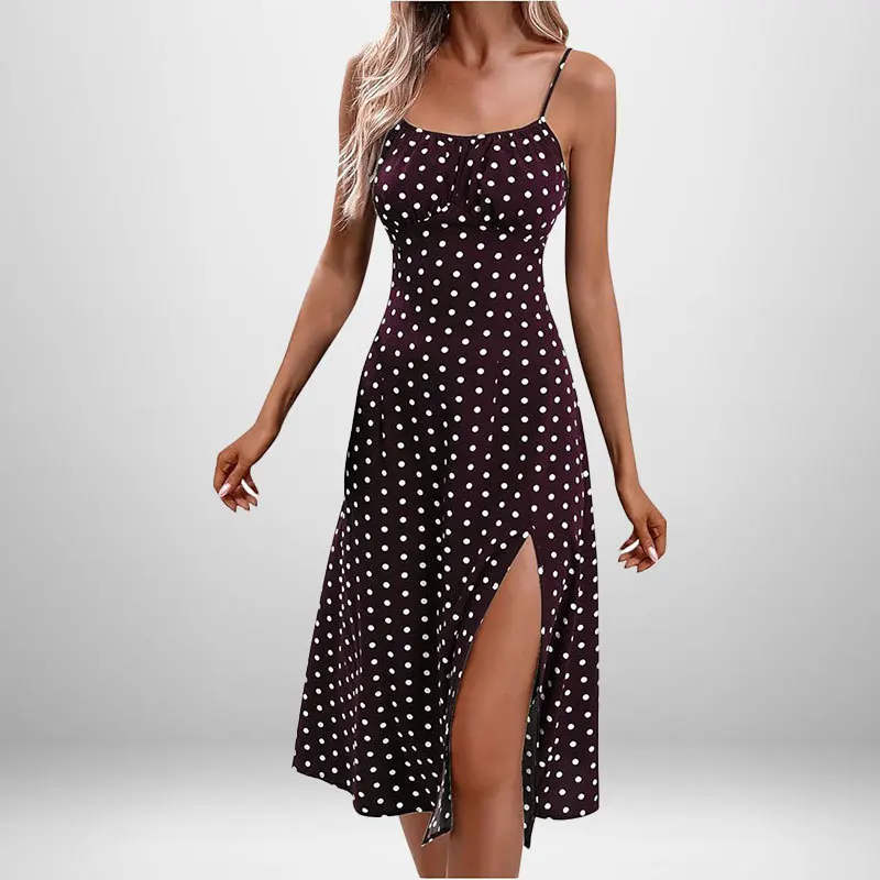 Women Elegant Floral Beach Vacation Streetwear Sexy Low Cut Beach Party Slim Slit Dress Chic Bodycon Lady Sleeveless Vestidos 19