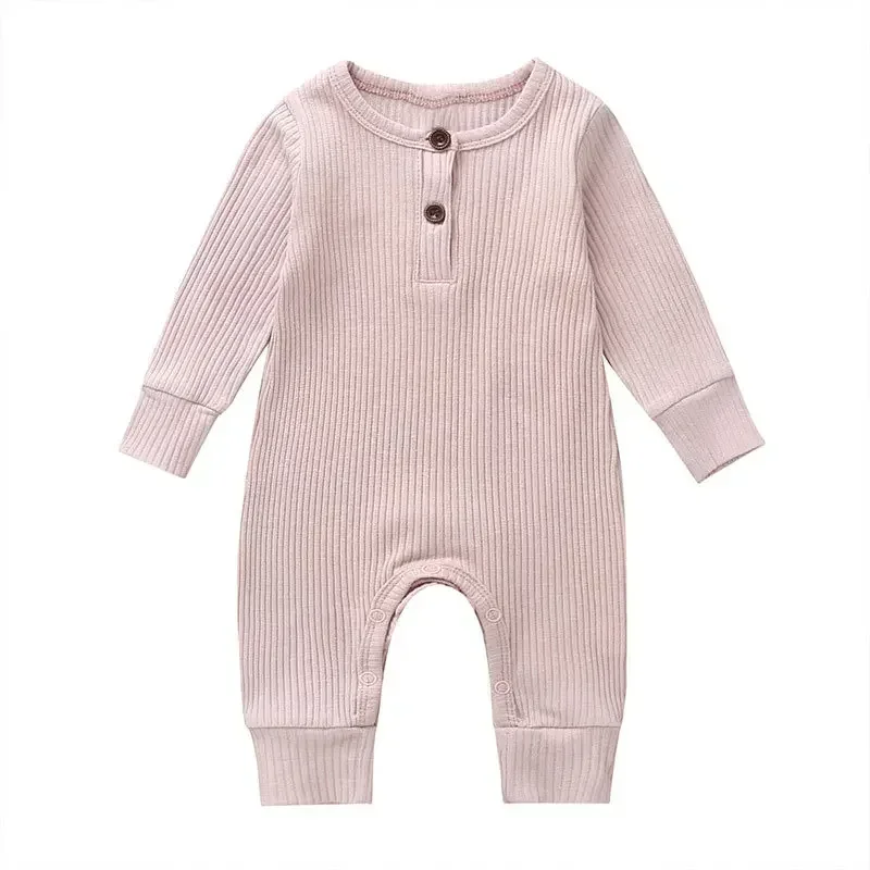 Spring Autumn Newborn Infant Baby Boys Girls Full Sleeve Rib Cotton Romper Playsuit Jumpsuit 5